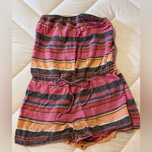 Striped Old Navy strapless romper.
